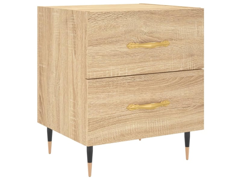  Lot de 2 tables de chevet - cabinet de chevet - table de nuit chêne sonoma 40x35x47,5 cm  - Conforama D