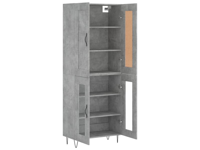  Buffet haut - bahut - meuble de rangement gris béton 69,5x34x180 cm bois d'ingénierie  - Conforama D