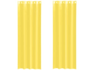 Lot de 2 rideaux en voile, voilages avec œillets jaune cf44373