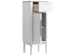 Armoire de salle de bain moderne rangement utilisation intérieure 35 x 30 x 90 cm en pin massif blanc 02_0058950