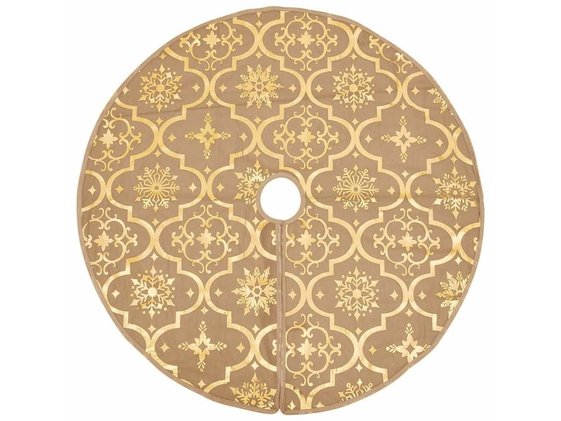  Jupe de sapin de noël de luxe avec chaussette jaune 150cm tissu  - Conforama C