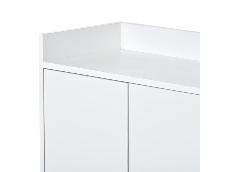 Buffet 4 portes avec étagères réglables à ouverture par pression pour cuisine 120×30×80 cm blanc - Conforama D