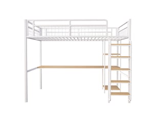 Lit mezzanine 140x200 cm MAISONORA   coloris blanc