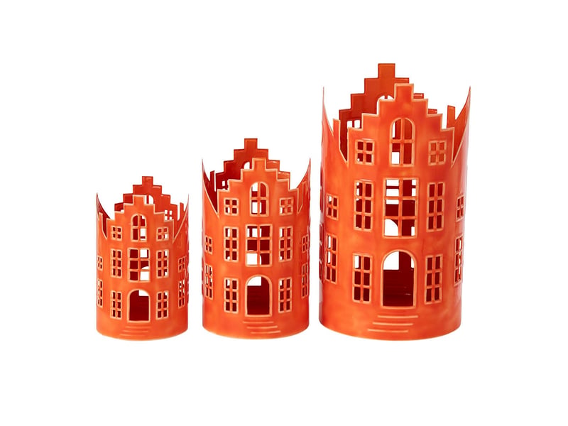  Lot de 3 photophores maison simon 35cm orange  - Conforama A
