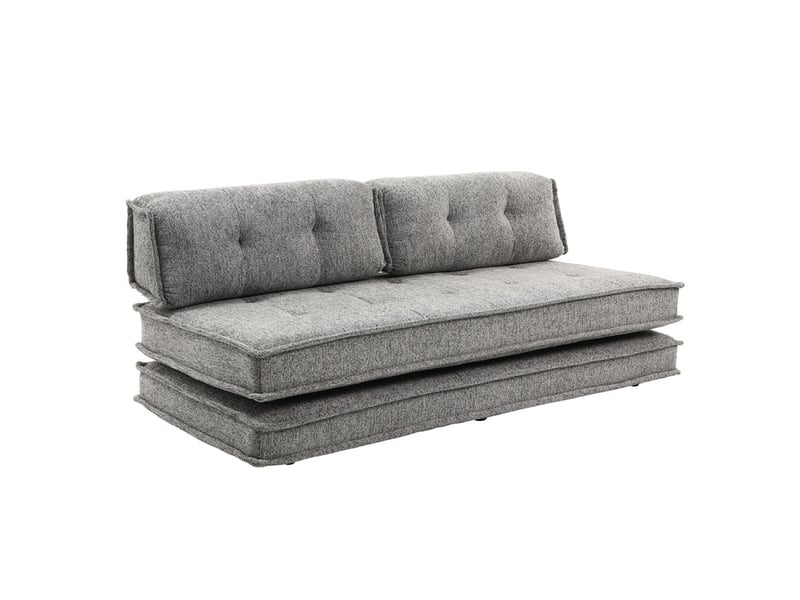 Canapé style futon 2 étages 3pl convertible tissu doux gris – annie - Conforama A