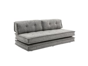 Canapé style futon 2 étages 3pl convertible tissu doux gris – annie