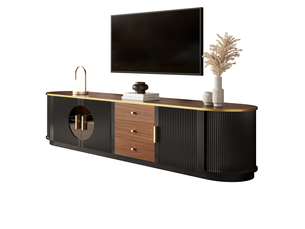 Meuble tv coloris noir 180 cm <strong>CHICFURN</strong>  <strong></strong>