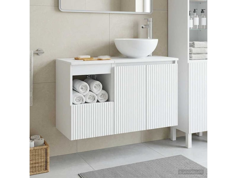 Ensemble de mobilier de salle de bain 2 pc blanc cf63987 - Conforama B