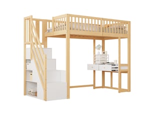 Lit mezzanine 90x200 cm <strong></strong>  <strong></strong> coloris bois clair