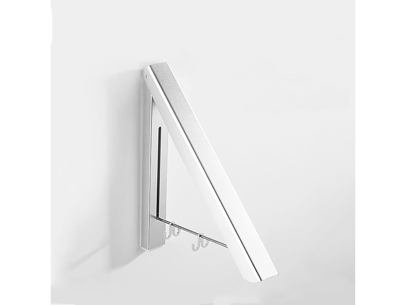 Porte-manteau mural pliable en alliage d'aluminium, séchage invisible et peu encombrant, argenté, lot de 2, gris - Conforama B