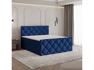 Lit avec rangement 180x200 cm <strong>MASSENO</strong>  <strong></strong> coloris bleu