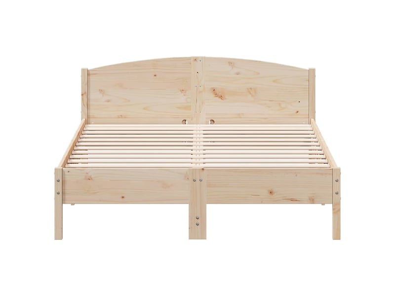  Lit double- lit adulte -  cadre de lit sans matelas 150x200 cm bois de pin massif  - Conforama C