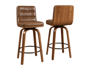 tabouret de bar <strong>REDOM</strong> - marron hauteur d'assise 66 cm vendu Par paire