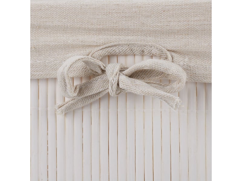  Lot de 4 paniers de rangement décoratifs 17 x 33 x 23 cm pour cosmétiques jouets en bambou crème 13_0011695  - Conforama D