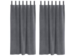 Lot de 2 rideaux, rideaux de fenêtre gris clair 140 x 175 cm velours cf44037