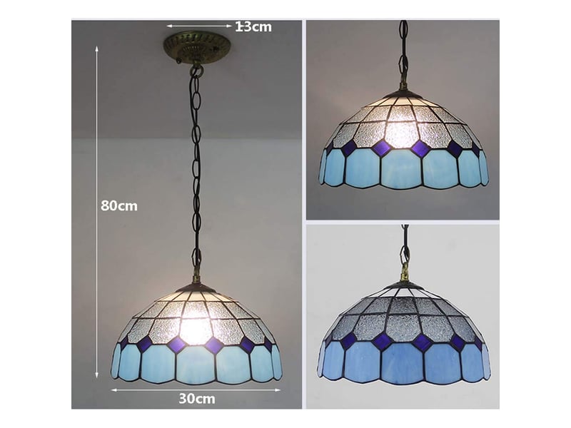  Suspension créative en bois massif et verre, style campagne – e27, source 9w blanc chaud incluse, pour salle à manger, bureau et chambre-style 7  - Conforama B