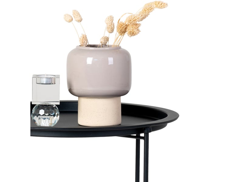 Fin-table d'appoint en acier noir ø47 cm  - Conforama C