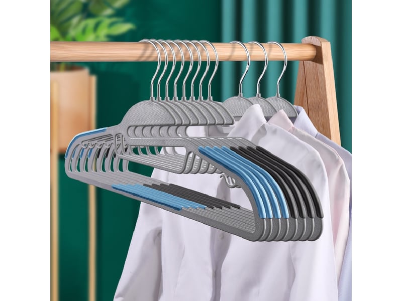  Lot de 20 cintres en plastique ultra robustes et antidérapants – bleu  - Conforama E