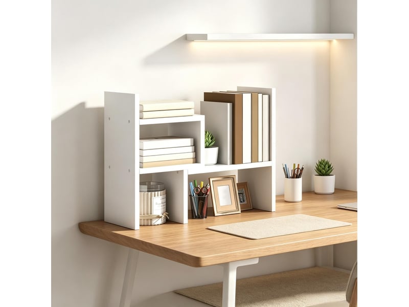  Étagère de bureau modulaire 34,5 x 17,5 x 39,5 cm – blanc – 2 éléments configurables, rangement ouvert  - Conforama E