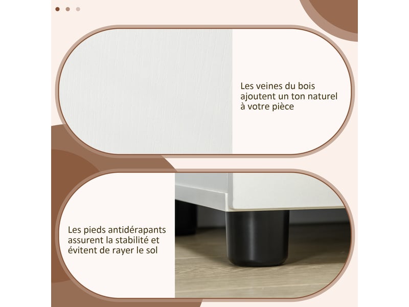  Armoire de bureau à 2 niveaux, meuble de rangement bureau avec 2 portes, serrures et clés, blanc, 80x40x80cm  - Conforama E
