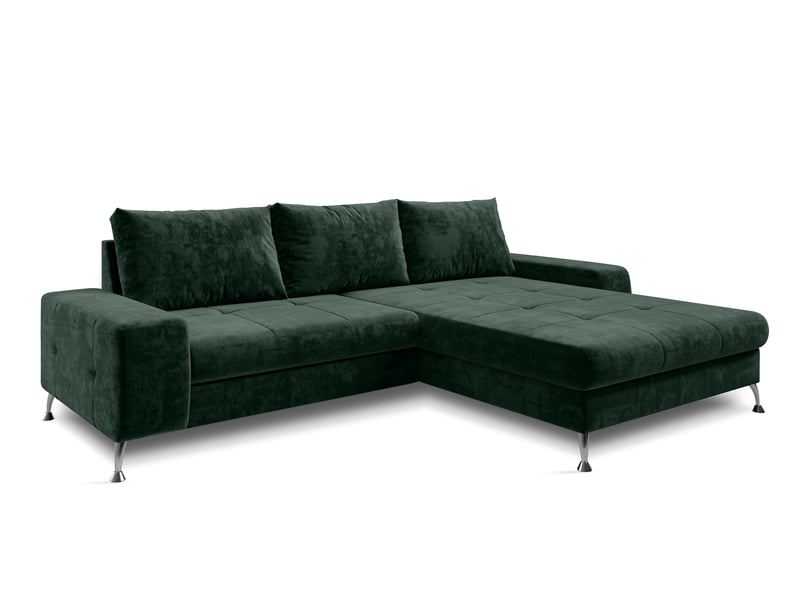 Canapé d’angle artemia vert velours 275 cm convertible avec coffre droite Artemia - Conforama A