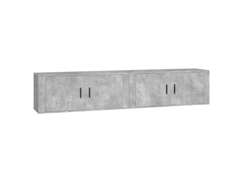 Lot de 2 meuble tv mural, meuble tv suspendu gris béton 100x34,5x40 cm  - Conforama A