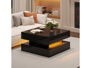 Table carré(e) coloris noir <strong>ATELIER CONFORTIEL</strong> <strong></strong> - 65 cmx65 cm