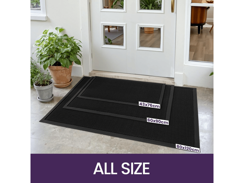  Paillasson d'entrée extérieur noir 43x76 cm, antidérapant et imperméable, idéal pour porte, jardin et terrasse PL-A-001045 - Conforama C