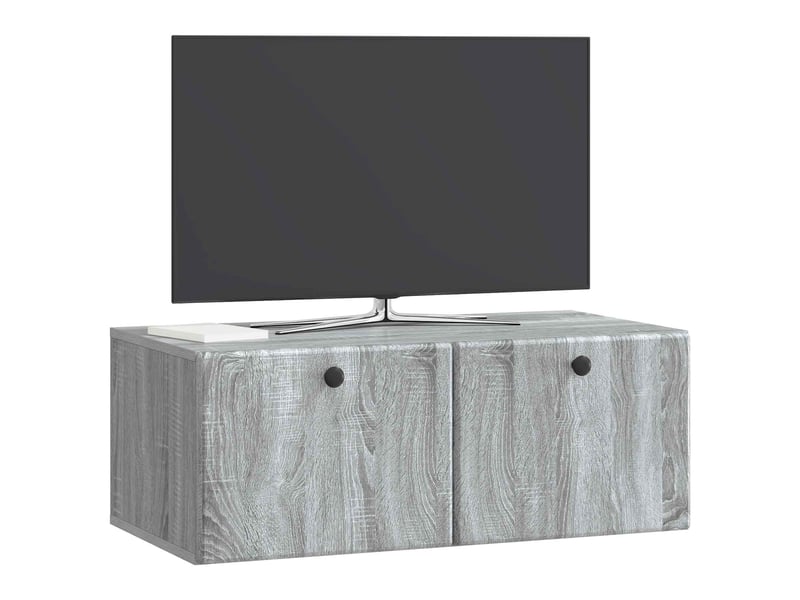  Meuble tv - banc tv - meuble de rangement mural 78,5 x 41 x 30 cm sonoma gris bois d'ingénierie  - Conforama C