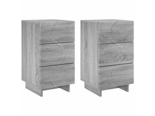 Table de chevet - cabinet de chevet - table de nuit 2 pièces gris sonoma 33,5 x 34,5 x 60 cm