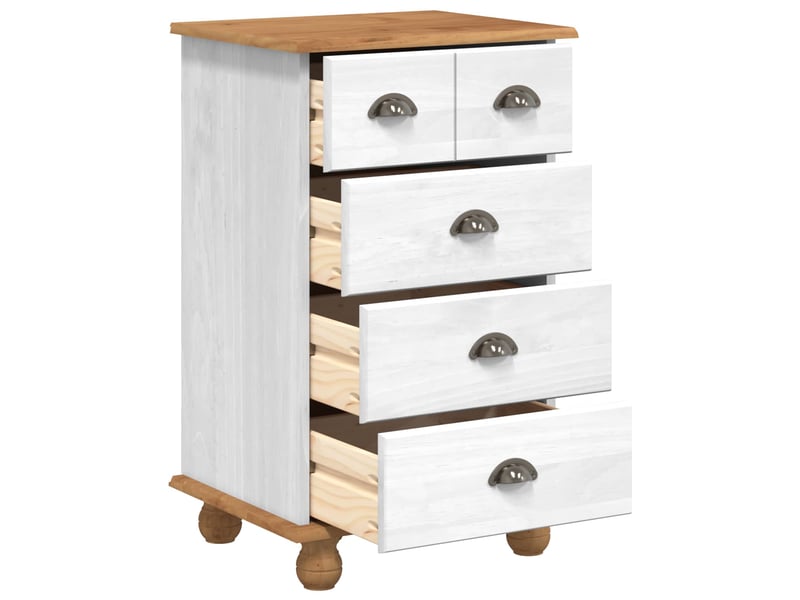  Commode chambre adulte, armoire à tiroirs 5-tiroir askim blanc 48,5x40x79 cm  - Conforama C