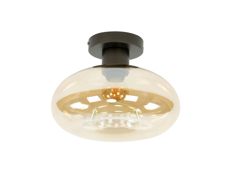  Plafonnier rond 27x20 cm en verre ambré - zilur  - Conforama A