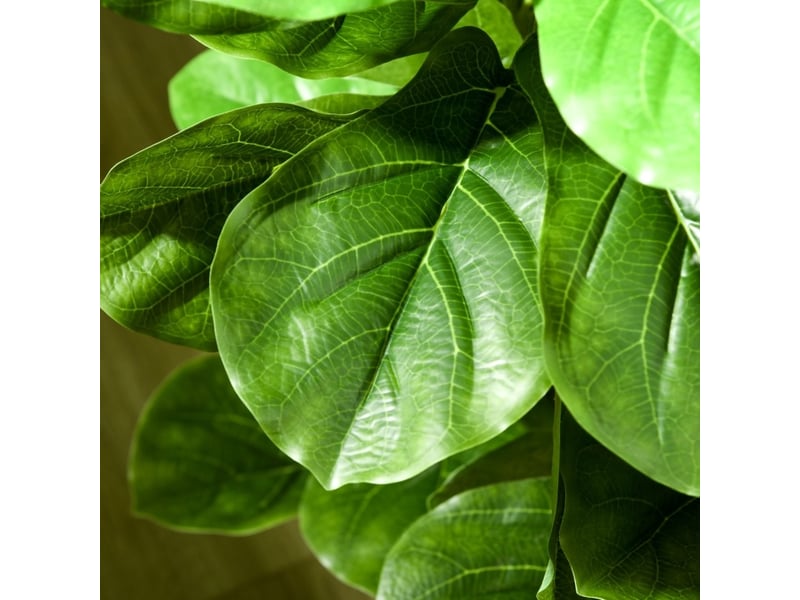  Plante artificielle ficus 15x15x110 cm 90 feuilles verte  - Conforama D