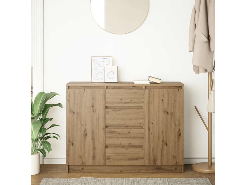  Buffet - bahut - meuble de rangement et tiroirs chêne artisanal 100,5x35x76cm bois ingénierie  - Conforama C