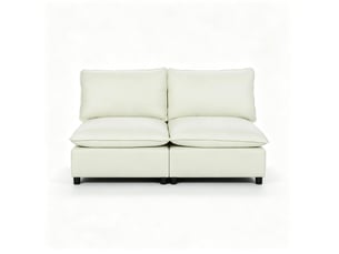 Canapé droit fixe DESVIAE  2 places Coton / Polyester beige