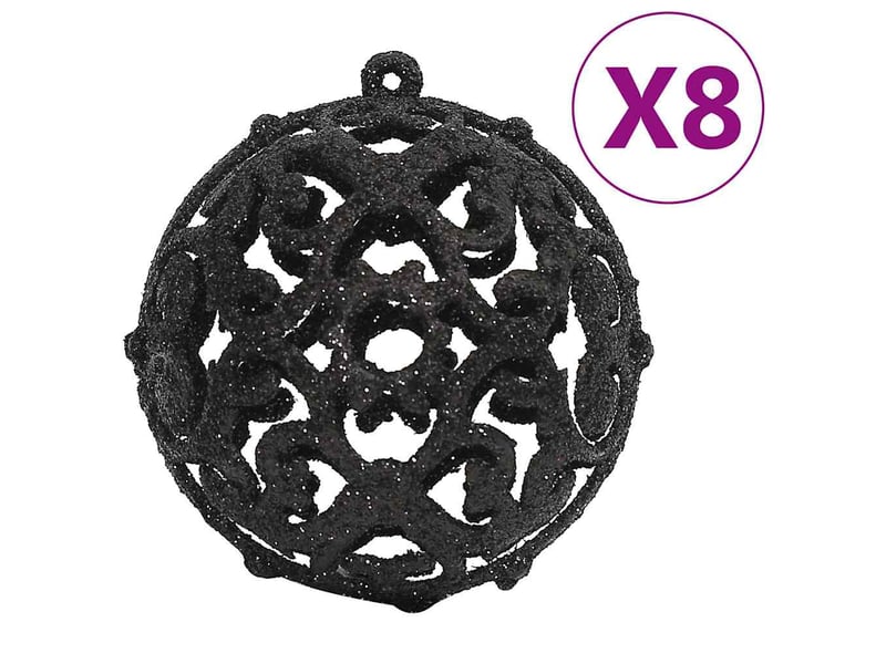  Ensemble de boules de noël 111 pièces noir polystyrène  - Conforama D