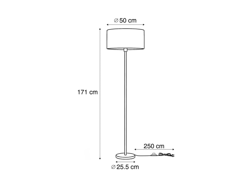  Lampadaire noir avec abat-jour en corde de papier marron 505025 - simplo  - Conforama C