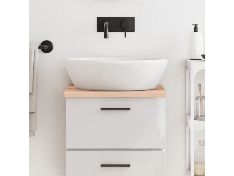  Comptoir de salle de bain, plan de travail 40x40x2 cm bois massif non traité cf65730  - Conforama B