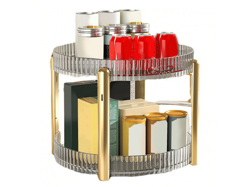 Support de rangement transparent à 2 niveaux pour maquillage, organiseur de comptoir multifonctionnel pour cosmétiques, pour la maison et la chambre - Conforama A