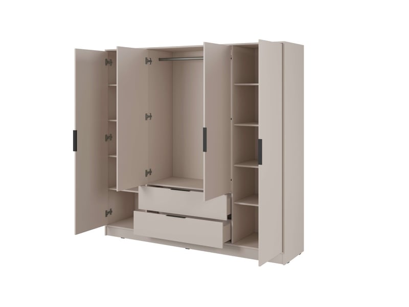  Armoire mirage 4 portes 2 tiroirs avec penderie - beige MIRAGE - Conforama D