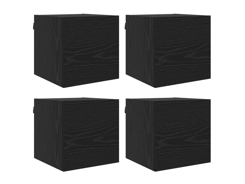 Meuble tv - banc tv - meuble de rangement mural 4 pcs chêne noir bois d'ingénierie - Conforama A
