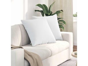 Lot de 2 coussins de canapé, coussins décoratifs tissu blanc 60 x 60 cm cf58768