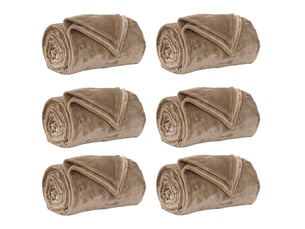 Couverture jetée de canapé 6 pcs camel 130x150 cm 3.04 kg polaire