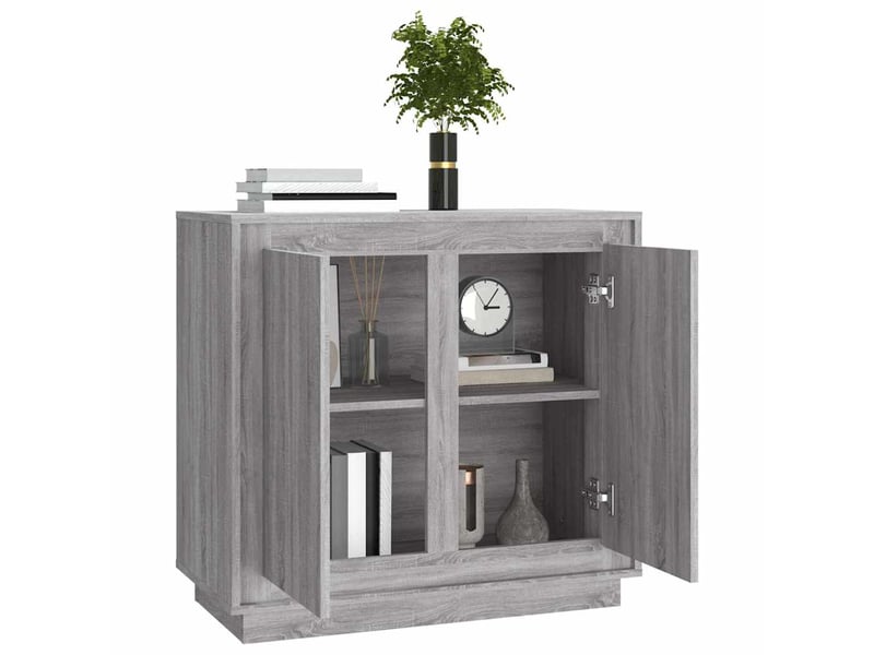  Buffet - bahut - meuble de rangement sonoma gris 80x34x75 cm bois d'ingénierie  - Conforama D