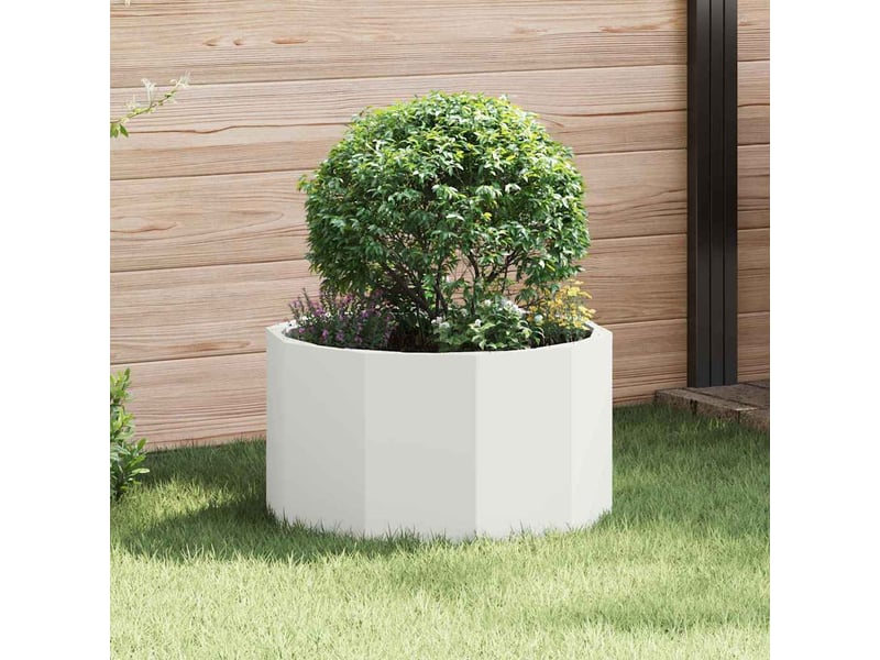 Jardinière - bac à fleurs blanc 60 x 60 x 35 cm acier - Conforama B
