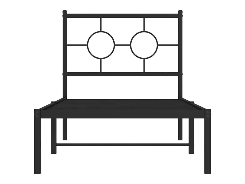 Lit simple- lit adulte - cadre de lit métal sans matelas avec tête de lit noir 80x200 cm - Conforama D
