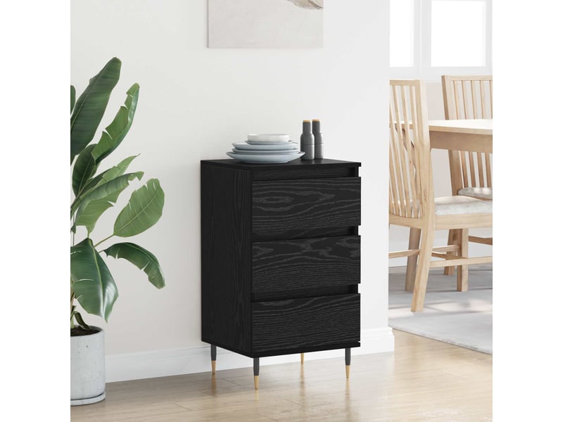  Buffet - bahut - meuble de rangement chêne noir 35 x 40 x 70 cm bois d'ingénierie  - Conforama D