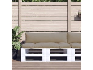 Lot de 2 coussins de palette, coussins de canapé taupe tissu cf59622