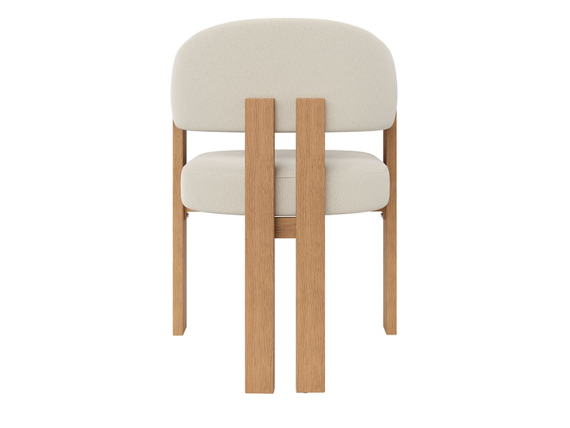  Lot de 2 chaises de salle à manger 49x47x78cm, beige et naturel, métal, effet bois, mobilier de cuisine, rembourrage épais  - Conforama D
