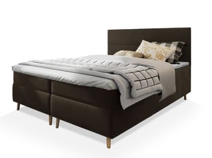 Lit avec rangement 180x200 cm <strong>MASSENO</strong>  <strong></strong> coloris marron